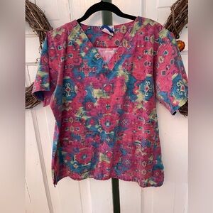 Landau Scrub Top Short Sleeve Size Women's M
